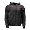 Milwaukee Leather Men's Bare Bones Black Reflective Skull CE Armored Riding Hoodie, Shoulder and Elbow Armor - MPM1797