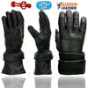 Milwaukee Leather SH870 Women's USA Deerskin Black Leather Gauntlet Winter Gloves w/ Gel Palm