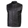 Milwaukee Leather LKM3783 Men's Classic Black Leather Motorcycle Vest with Inside Flannel Liner