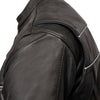 Milwaukee Leather USA MADE MLJKM5003 Men's Black Echo Premium Leather Motorcycle Jacket with Reflective Piping