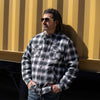 Milwaukee Leather MPM1638 Men's Black and White Checkered Flannel Motorcycle Riding Shirt