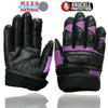 Milwaukee Leather SH802 Women's Black and Purple Leather with Mesh Combo Racing Gloves