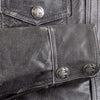 Milwaukee Leather MLM1612 Men's Distressed Grey Casual Biker Rider Leather Shirt w/ Vintage 5 Cent Buffalo Buttons