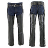 Milwaukee Leather LKM5722 Men's Black Premium Leather Dual Comfort Motorcycle Biker Rider Chaps