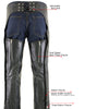 Milwaukee Leather LKM5722 Men's Black Premium Leather Dual Comfort Motorcycle Biker Rider Chaps