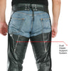 Milwaukee Leather LKM5722 Men's Black Premium Leather Dual Comfort Motorcycle Biker Rider Chaps