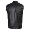 Milwaukee Leather LKM3783 Men's Classic Black Leather Motorcycle Vest with Inside Flannel Liner