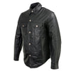 Milwaukee Leather MLM1611 Men's Premium Black Leather Casual Biker Rider Shirt w/ Vintage 5 Cent Buffalo Buttons
