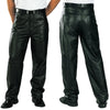 Milwaukee Leather LKM5718 Men's Classic Black Loose Fitted Motorcycle Casual Leather Biker Pants