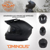 Milwaukee Helmets MPH9820DOT Flat Black Ominous Dual Sport Advanced Motorcycle Modular Helmet Biker