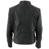 Milwaukee Leather LKL2735 Women's Black Premium Leather Scuba Style Biker Jacket w/ Mandarin Collar