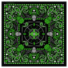 Hot Leathers BAB1068 Green Paisley Skulls Bandana