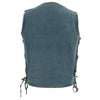 Milwaukee Leather DM1315 Men's Black Classic Denim Western Style Cowboy Biker Vest with Adjustable Side Laces