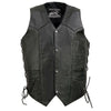 Event Leather EL1315 Black Motorcycle Leather Vest for Men w/ Side Lace- Riding Club Adult Motorcycle Vests