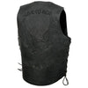 Event Leather's ELM3900 Men's 100% Genuine Motorcycle Leather Vest | Biker Vests with Embossed Eagle | Live To Ride