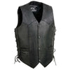 Event Leather's ELM3900 Men's 100% Genuine Motorcycle Leather Vest | Biker Vests with Embossed Eagle | Live To Ride