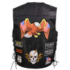 Event Leather ELM3920 Men's Black Leather Pre-Patched Bikers Vest w/ 6 Pockets - 23 Patches and Side Laces