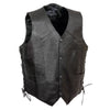 Event Leather ELM3900 Men's Motorcycle Riders Black Leather Vest w/ Embossed American Bald Eagle Head and Stars