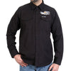 Hot Leathers FLM2115 Men's Black Race Wolf Long Sleeve Flannel Shirt