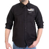 Hot Leathers FLM2115 Men's Black Race Wolf Long Sleeve Flannel Shirt