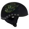 Hot Leathers HLD1025 Vet Biker Warrior Flat Black Motorcycle DOT Skull Cap Half Helmet Biker
