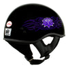 Hot Leathers HLD1005 Lady Lotus Gloss Black Motorcycle DOT Approved Skull Cap Half Helmet Biker