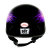 Hot Leathers HLD1007 Black Out Eagle Gloss Black Motorcycle DOT Skull Cap Half Helmet Biker