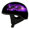 Hot Leathers HLD1007 Black Out Eagle Gloss Black Motorcycle DOT Skull Cap Half Helmet Biker