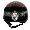 Hot Leathers HLD1008 Black Celtic Cross Motorcycle DOT Approved Skull Cap Half Helmet Biker