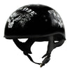 Hot Leathers HLD1016 Ride or Die Gloss Black Motorcycle DOT Skull Cap Half Helmet Biker