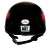 Hot Leathers HLD1018 Black Red Flame Skull Motorcycle DOT Approved Skull Cap Half Helmet Biker