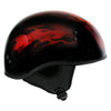 Hot Leathers HLD1018 Black Red Flame Skull Motorcycle DOT Approved Skull Cap Half Helmet Biker
