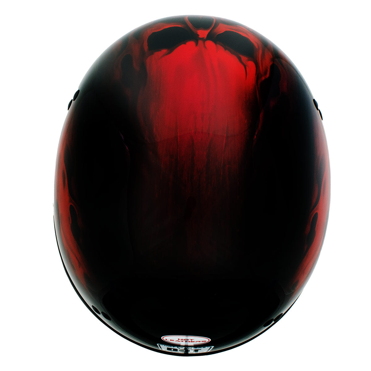Hot Leathers HLD1018 Black Red Flame Skull Motorcycle DOT