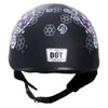 Hot Leathers HLD1031 'Sugar Skull' Flat Black Motorcycle DOT Approved Skull Cap Half Biker Helmet