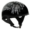 Hot Leathers HLD1032 Black Indian Skull Motorcycle DOT Approved Skull Cap Half Helmet Biker