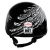 Hot Leathers HLD1032 Black Indian Skull Motorcycle DOT Approved Skull Cap Half Helmet Biker