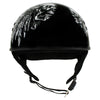 Hot Leathers HLD1032 Black Indian Skull Motorcycle DOT Approved Skull Cap Half Helmet Biker