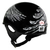 Hot Leathers HLD1032 Black Indian Skull Motorcycle DOT Approved Skull Cap Half Helmet Biker