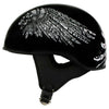 Hot Leathers HLD1032 Black Indian Skull Motorcycle DOT Approved Skull Cap Half Helmet Biker
