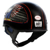 Hot Leathers HLD1037 Gloss Black Up Wing Eagle USA Advanced DOT Unisex Half Helmet w/ Drop Down Visor