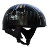 Hot Leathers HLD1042 Gloss Black Warrior Bullet Advanced DOT Approved Skull Half Helmet Biker