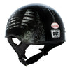 Hot Leathers HLD1043 Gloss Black Black and White Warrior Bullet Advanced DOT Skull Half Helmet