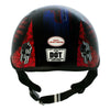 Hot Leathers HLD1044 Gloss Black Warrior Bullet Advanced DOT Skull Half Helmet Biker