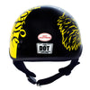 Hot Leathers HLD1046 We the People Glossy Black and Yellow DOT Skull Half Motorcycle Helmet