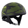 Hot Leathers HLD1049 Camo Matte Green Motorcycle Skull Cap Half Helmet DOT Approved