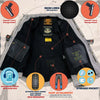 Milwaukee Leather MPM1620 Men's Black Flannel Biker Shirt w/ CE Approved Armor - Reinforced w/ Aramid Fibers