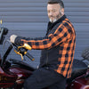 Milwaukee Leather Men’s Two-Tone CE Armored Flannel - Solid Front / Plaid Back - Reinforced w/ Aramid Fibers - MPM1672