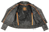 Milwaukee Leather LKL2700 Women's Classic Black Premium Leather Motorcycle Vintage Jacket with Side Laces