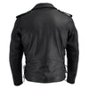 Milwaukee Leather Men's Premium Black Leather Motorcycle Jacket - Vintage Police Style w/ Side Lace - LKM1711