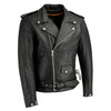 Milwaukee Leather Men's Premium Black Leather Motorcycle Jacket - Vintage Police Style w/ Side Lace - LKM1711